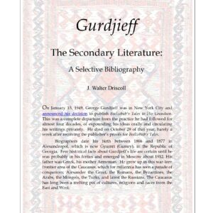 GurdjieffJ,Selective Bibliography,W.Driscoll,