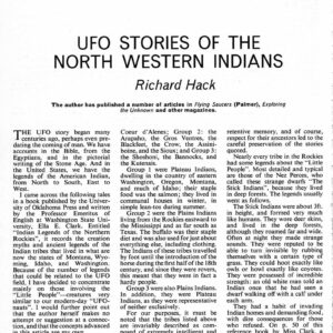 Hack,UFO Stories of North Western Indians,FSR-SI 1969 N 2,Beyond Condon