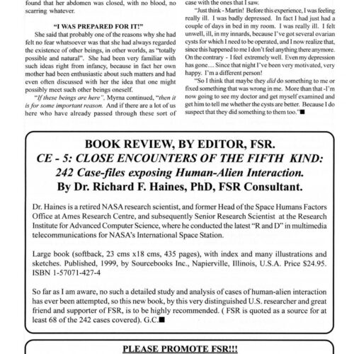 Haines,242 Human-Alien Interactions,CE-5,G.Creighton,FSR1999V44N4 - Imagen 1