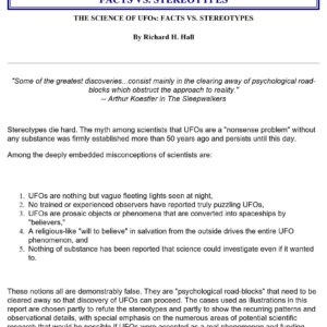 Hall,Richard,UFOs,facts vs. stereotypes