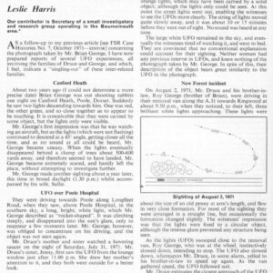 Harris,UFOs 1971,Poole Hospital,England,FSR-CH 1972 N 9
