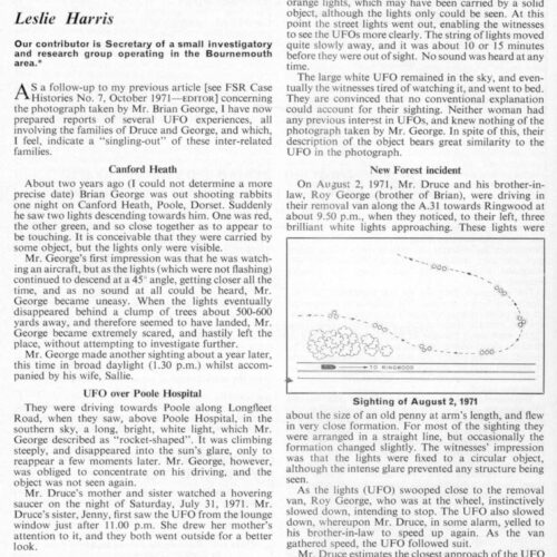 Harris,UFOs 1971,Poole Hospital,England,FSR-CH 1972 N 9 - Imagen 1