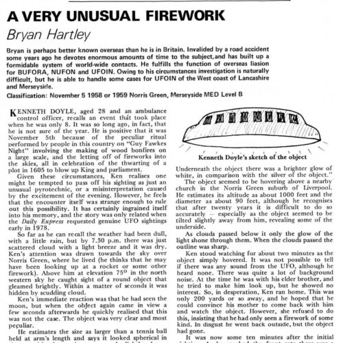 Hartley,UFOs 1958,Liverpool,FSR79V24N6 - Imagen 1