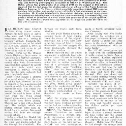 Hefling UFO Photos 1965,Calif.,FSR68V14N1 - Imagen 1