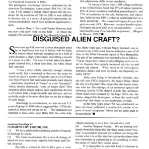 Hill,UFOs disguised as conventional planes,FSR94V39N4