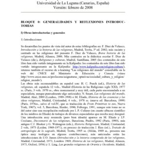 Historia Religiones,Bibliografia