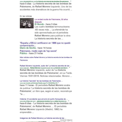Historia secreta de las bombas de Palomares,Rafaelo Moreno - Imagen 1