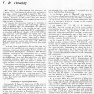 Holiday,Loch Ness Observations,,FSR71V17N5