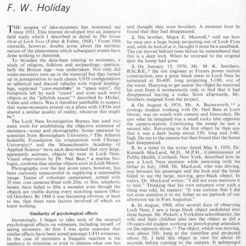 Holiday,Loch Ness Observations,,FSR71V17N5 - Imagen 1