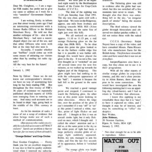 Holman,Crop Circles 1991 and orange globes,England,FSR1992V37N2