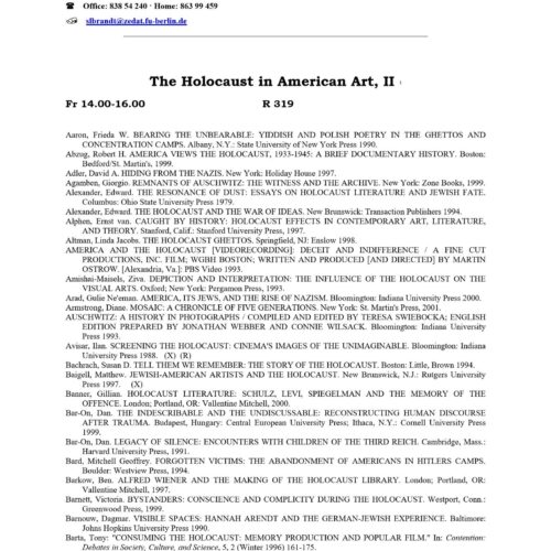 Holocaust in American art,a Bibliography,S.Brandt - Imagen 1