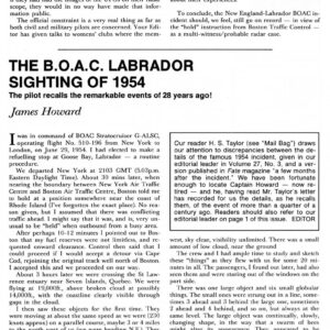 Howard,UFO 1954,Canada,FSR82V27N6