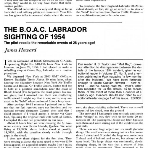 Howard,UFO 1954,Canada,FSR82V27N6 - Imagen 1