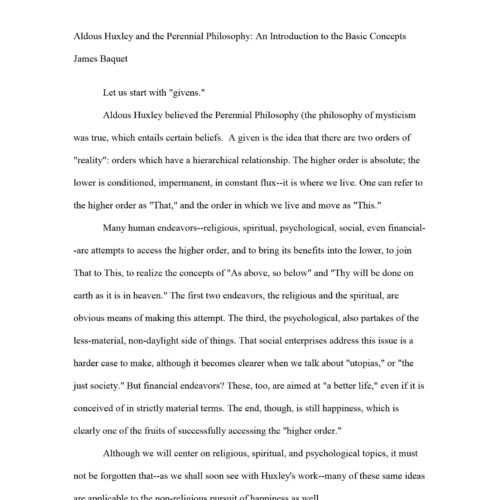 Huxley,Perennial Philosophy,James Baquet - Imagen 1