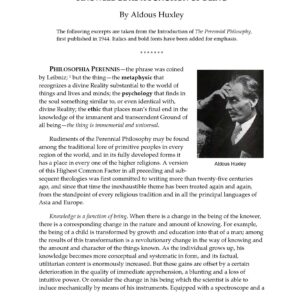 Huxley,Perennial Philosophy,excerpts