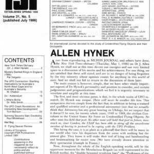 Hynek dies(1986),FSR1986V31N5,Cook