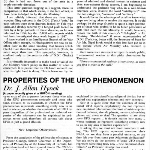 Hynek,Properties UFO Phenomenon,FSR84V29N5 - Imagen 1