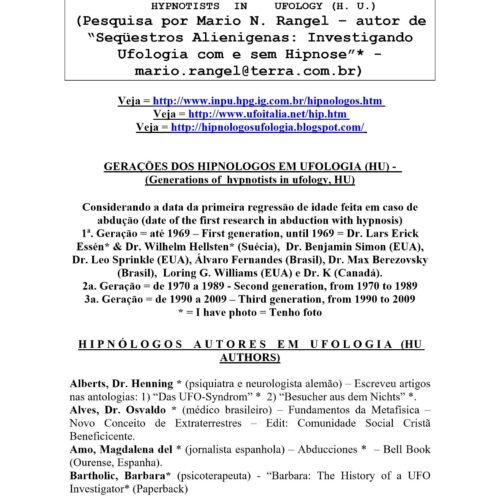 Hypnologists in Ufology,M.N.Rangel - Imagen 1