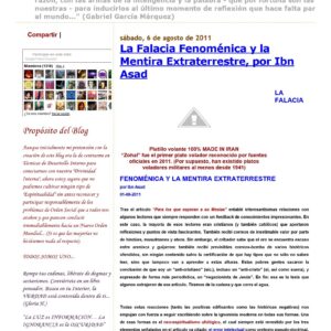 Ibn Asad,La falacia fenomenica y la mentira extraterrestre-1