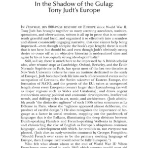 In the shadow of the Gulag,Tony Judt