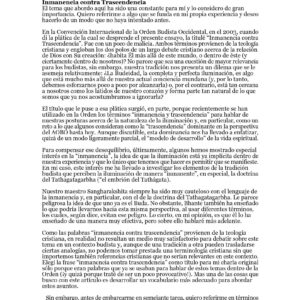 Inmanencia contra Trascendencia