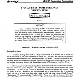 Jacobs,UFOs at fifty,some personal observations