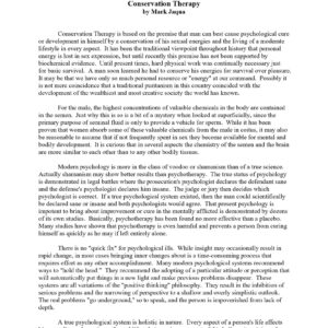 Jaqua,Conservation Therapy