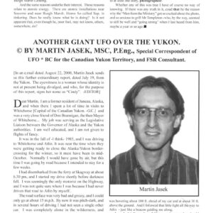 Jasek,Giant UFO 1985,Yukon,Canada,FSR2001V46N2