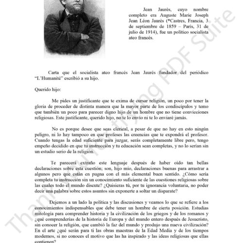 Jaures,Jean,Carta de un ateo - Imagen 1