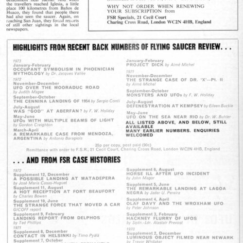 Johansson,Aquatic UFO 1945,Finland,FSR-CH 1973 N 13 - Imagen 1