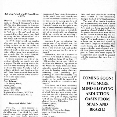 Johnson,UFO sound 1979,England,FSR 1984V29N6 - Imagen 1