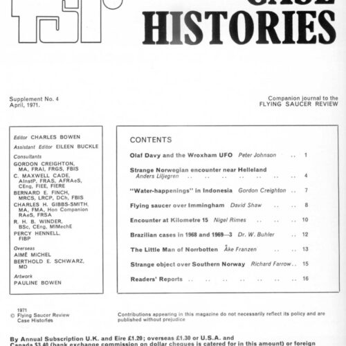 Johson,UFOs 1970,England,repeater witness,FSR-CH 1971 N 4 - Imagen 1