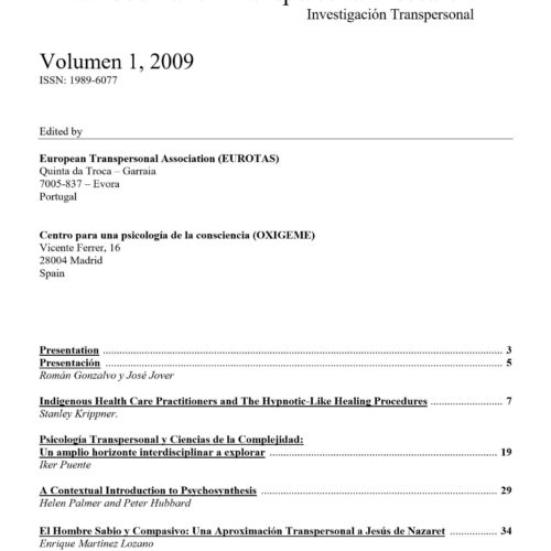Journal of Transpersonal Research,JTR,2009,Vol. 1 - Imagen 1