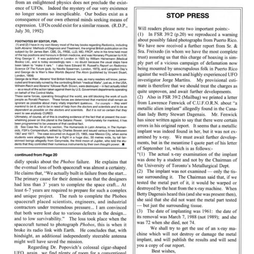 Kean,1989 Loss Soviet Phobos II Mars Probe,FSR 94V39N3 - Imagen 1