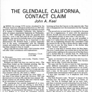 Keel,Contacts E.T. 1967,California,FSR-SI 1969 N 2,Beyond Condon