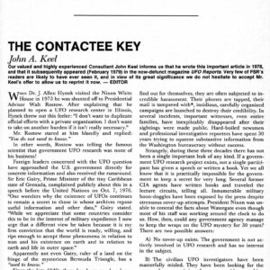 Keel,The contactee key,FSR1985V31N1