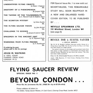 Keel,UFO Investigation Project A,Ohio Northern University,1952,FSR-SI 1969 N 2,Beyond Condon