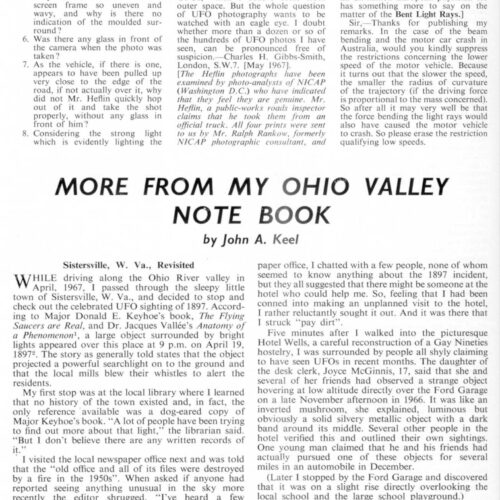 Keel,UFOs 1967,Ohio,FSR67V13N4 - Imagen 1