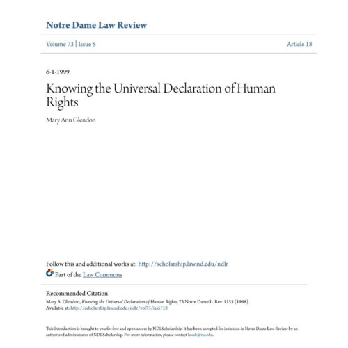Knowing the Universal Declaration of Human Rights,M.A.Glendon - Imagen 1