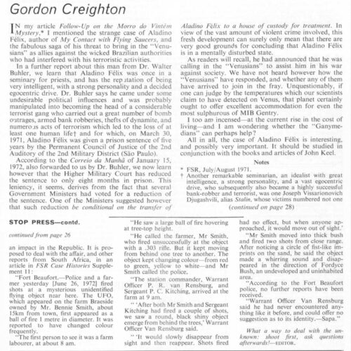 Kraspedon,Dino-Aladino Felix,Contact E.T. 1952,Brazil,G.Creighton,FSR72V18N4 - Imagen 1