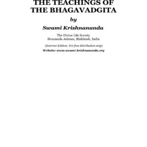 Krishnananda,Teachings of Bhagavad Gita