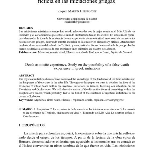 La muerte y los misterios antiguos - Imagen 1