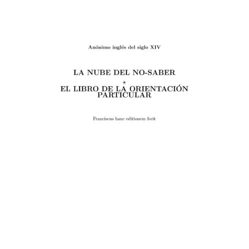 La nube del no-saber Siglo XIV - Imagen 1