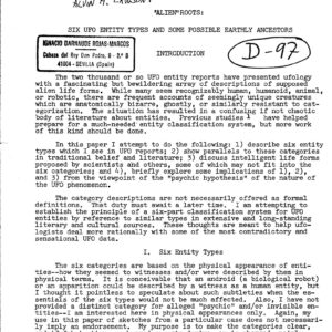Lawson,Six UFO entity types,earthly ancestors-1