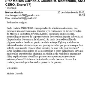 Lazaro,Cristina,Experiencias Cercanas a la Muerte ECM