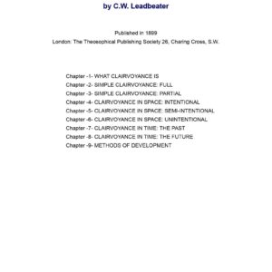 Leadbeater,Clairvoyance(1899)