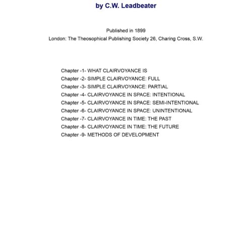 Leadbeater,Clairvoyance(1899) - Imagen 1