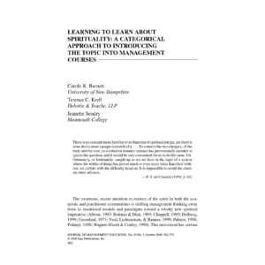 Learning to Learn Spirituality,C.K.Barnett
