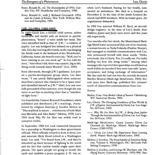 Lee,Gloria,Contactee,Jerome Clark - Imagen 1