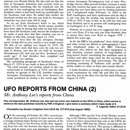 Lee,UFO Reports from China,FSR83V28N4 - Imagen 1